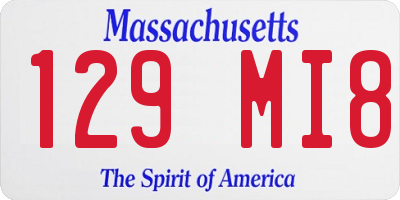 MA license plate 129MI8