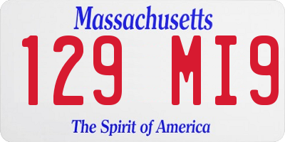 MA license plate 129MI9