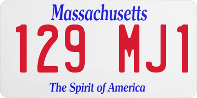 MA license plate 129MJ1
