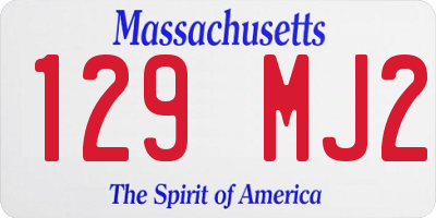 MA license plate 129MJ2