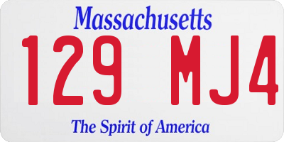 MA license plate 129MJ4