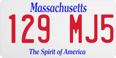MA license plate 129MJ5