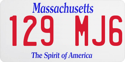 MA license plate 129MJ6
