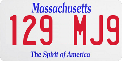 MA license plate 129MJ9