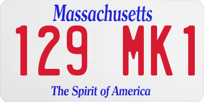 MA license plate 129MK1