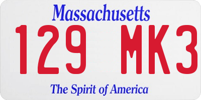 MA license plate 129MK3
