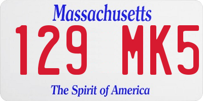 MA license plate 129MK5