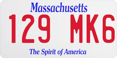 MA license plate 129MK6