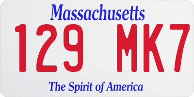 MA license plate 129MK7