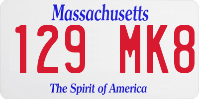 MA license plate 129MK8