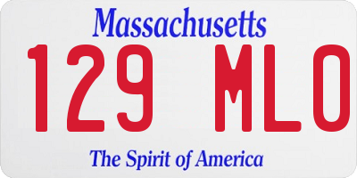 MA license plate 129ML0