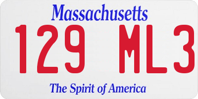 MA license plate 129ML3