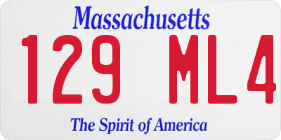 MA license plate 129ML4