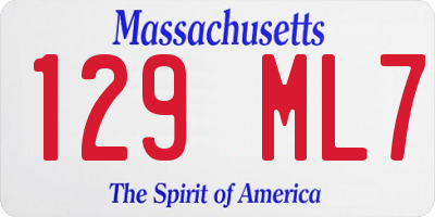 MA license plate 129ML7