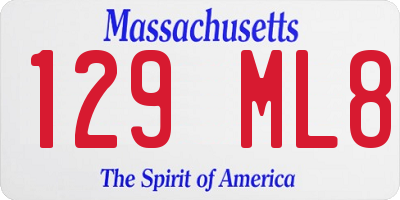 MA license plate 129ML8