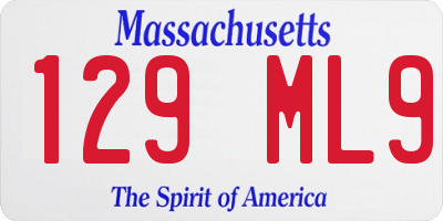 MA license plate 129ML9
