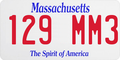 MA license plate 129MM3