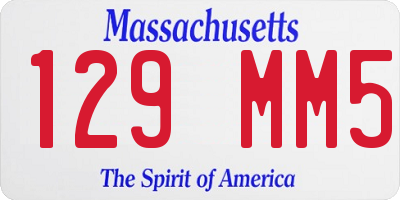 MA license plate 129MM5