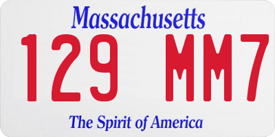 MA license plate 129MM7