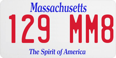MA license plate 129MM8