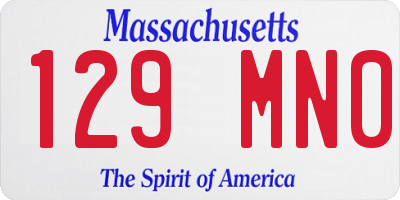 MA license plate 129MN0