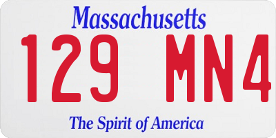 MA license plate 129MN4