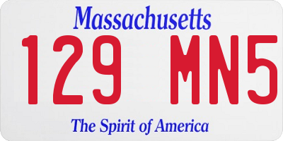 MA license plate 129MN5