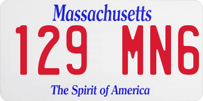 MA license plate 129MN6