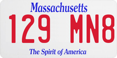 MA license plate 129MN8