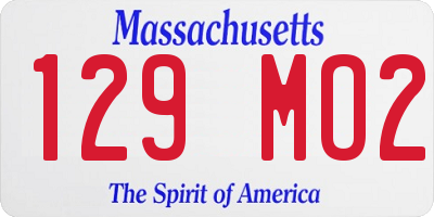MA license plate 129MO2