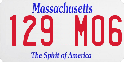 MA license plate 129MO6