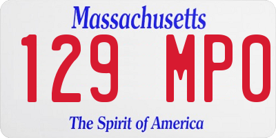 MA license plate 129MP0
