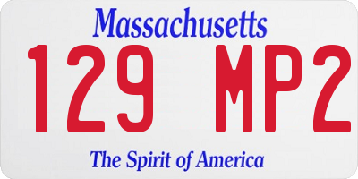 MA license plate 129MP2