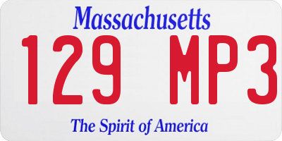 MA license plate 129MP3
