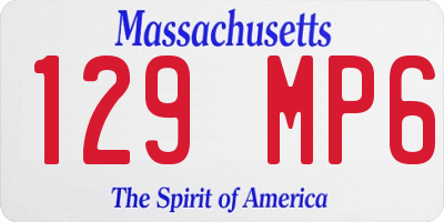 MA license plate 129MP6