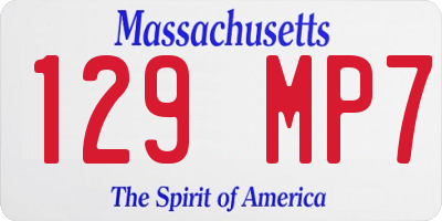 MA license plate 129MP7
