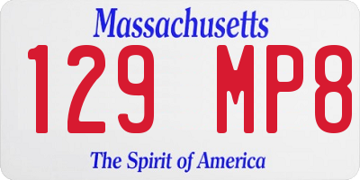 MA license plate 129MP8