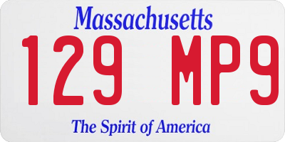 MA license plate 129MP9