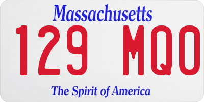 MA license plate 129MQ0