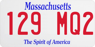 MA license plate 129MQ2