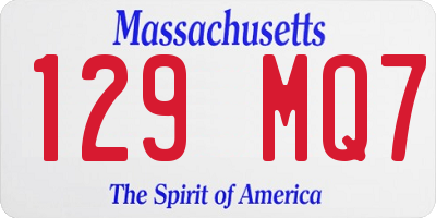 MA license plate 129MQ7