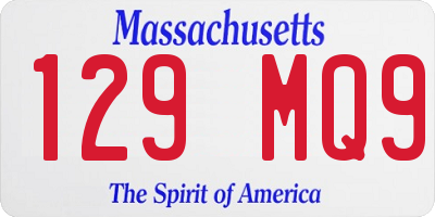 MA license plate 129MQ9