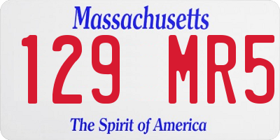 MA license plate 129MR5