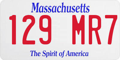 MA license plate 129MR7