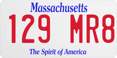 MA license plate 129MR8