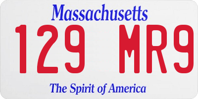 MA license plate 129MR9