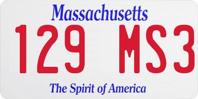 MA license plate 129MS3