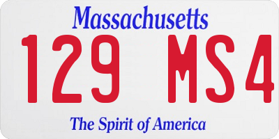 MA license plate 129MS4