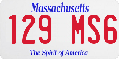 MA license plate 129MS6