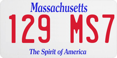 MA license plate 129MS7